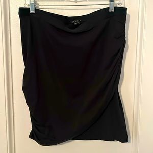Black, cotton knit stretch Theory mini skirt